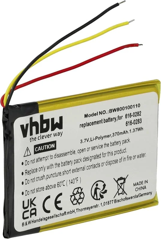 vhbw Li-Polymerbatteri 400 mAh (3, 7 V) kompatibel med MP3-spelare musikspelare Apple IPod Nano 2. generationen, 2G, A1199, MA004LL, A, MA005LL, A, MA099LL, A — Portabel digital och ljud