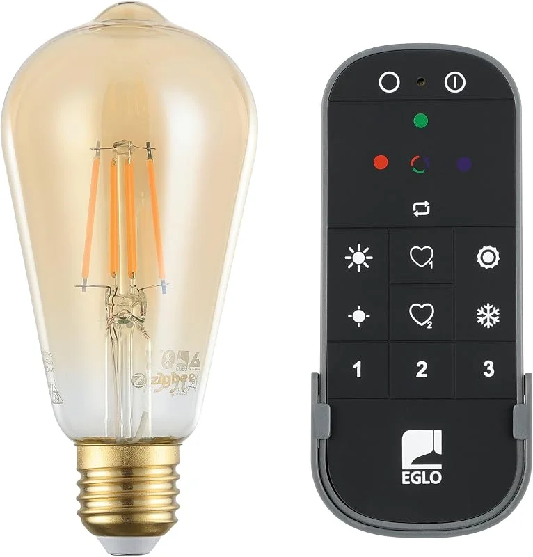 EGLO connect.z Smart Home-Set, 2 x LED lampor E27, ST64, med fjärrkontroll — Smart belysning