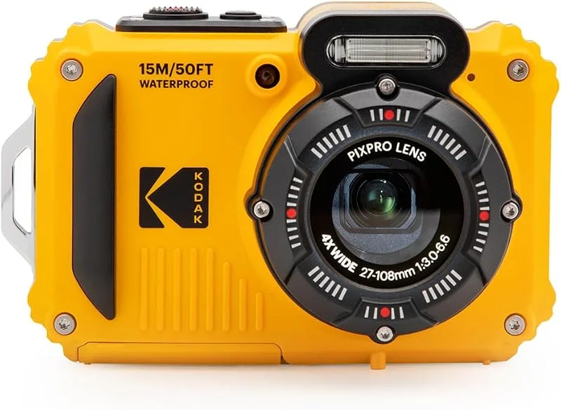 KODAK Pixpro WPZ2-16 m pixel kompakt digitalkamera, vattentät till 15 m, stötsäker, 720p video, 2, 7 tum LCD-skärm - Li-ion-batteri, gul — Portabel digital och ljud