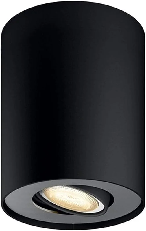 Philips Hue LED-spot-pillar inklusive dimmerströmbrytare, dimbar, alla vita nyanser, kontrollerbar via app, svart, kompatibel med Amazon Alexa (Echo, Echo Dot) — Smarta hem