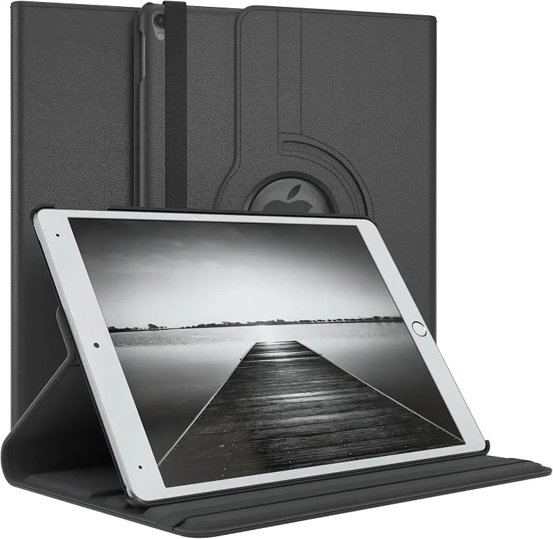 EAZY CASE - Fodral för surfplatta iPad Pro 10, 5" (2017) Skyddsfodral 10, 5 tum Rotationsfodral för att ställa den upp Vändbart fodral 360° roterbart med ståfunktion Fodral Konstläder Svart — Mobil och surfplatta