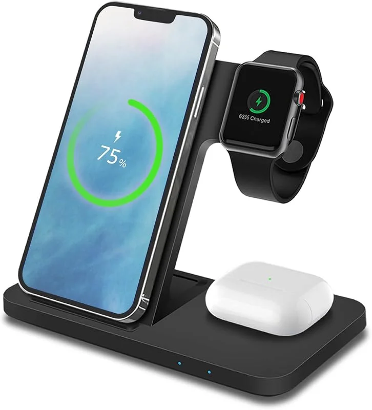 MMOBIEL Trådlös laddningsstation kompatibel med iPhone, Apple Watch — Mobil och surfplatta