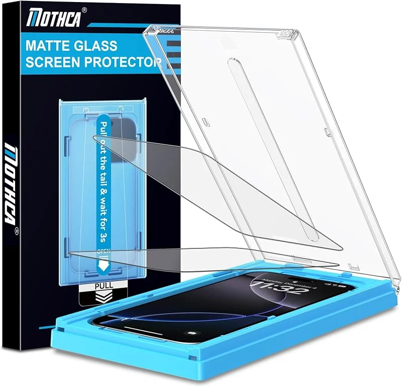 Mothca Matte Skärmskydd för iPhone 17 Pro Max, 16 Pro Max med Svart Kant, 9H Glas Anti Reflex Anti Fingeravtryck - Full Coverage Screen Protector, Reptåligt Skydd och Silkeslen Känsla, 2pack — Mobil och surfplatta