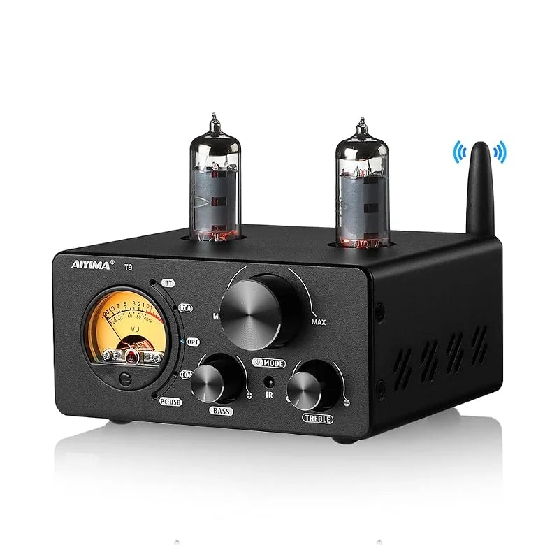 AIYIMA T9 TPA3250 200W 2.0, 2.1 rör Bluetooth DAC-förstärkare med VU-mätare — Hörlurar och ljud