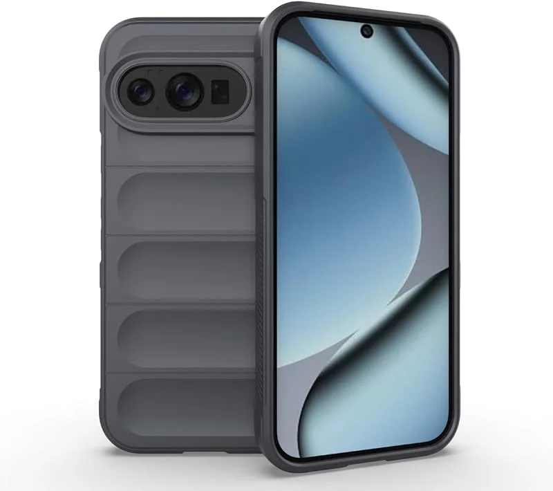 EASSGU Fodral för Google Pixel 10 Pro (6, 3 tum) mjukt TPU silikon stötsäkert fodral - mörkgrå — Mobil och surfplatta
