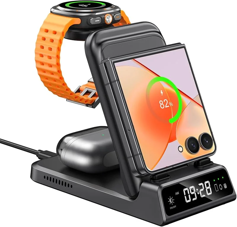 Trådlös Laddare för Samsung Z Flip 8, 3 in 1 Wireless Charger för Samsung — Mobil och surfplatta