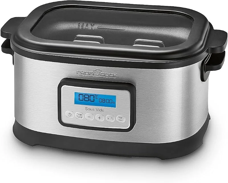 ProfiCook PC-SV 1112 - Slow cooker och lågtemperatur sous vide spis - Kapacitet 8, 5 liter - 520 Watt Grå, Svart — Kök & Hushåll