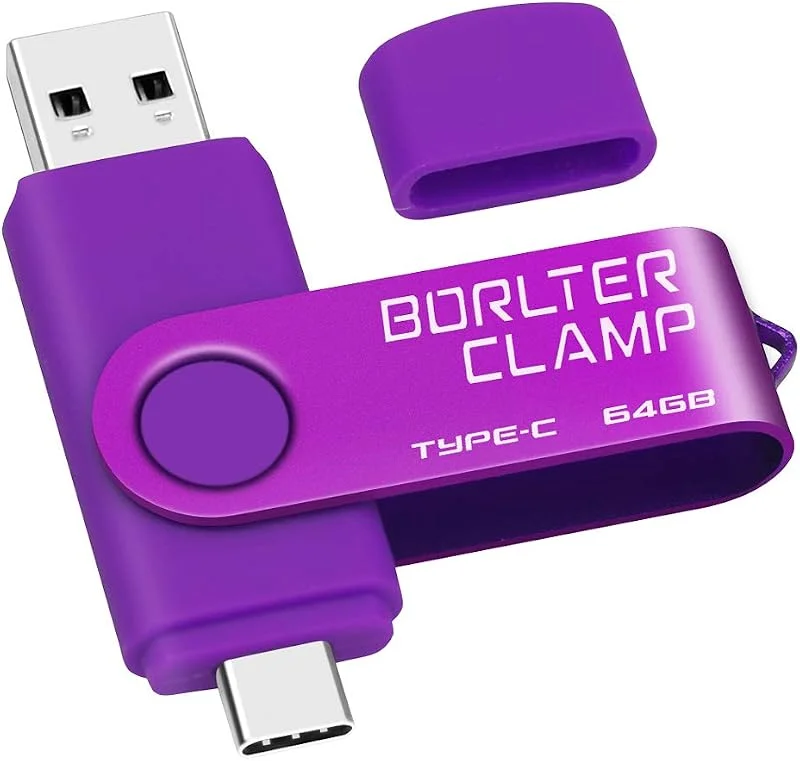 64 GB USB typ-C-flashenhet, USB-C 3.0 minnessticka hopp enhet 2-i-1 för Android-telefoner Samsung Galaxy S10, S9, S8, Note 9, LG, Huawei, surfplattor och dator (lila) — Datortillbehör
