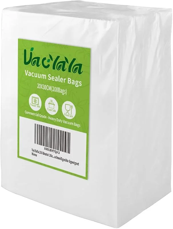 200 påsar 20x30cm vakuumförslutare för mat, frysförvaringspåsar, vakuumförslut matpåsar med BPA-fri — Kök & Hushåll