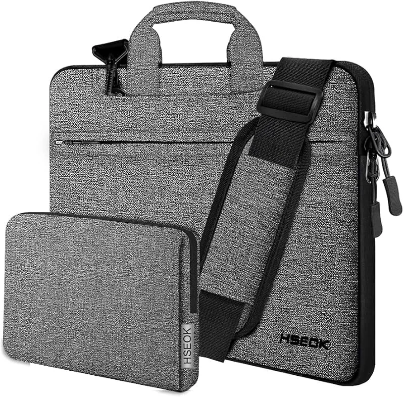HSEOK Axelväska för Bärbar Dator 13-14 tums Handväska med Litet Fodral för MacBook Pro 14" M3 M2 M1 2024-2021, Alla Modeller 13, 3" MacBook Air, Pro, XPS 13, 14 De flesta 13"-14" Bärbara Datorer — Mobil och surfplatta