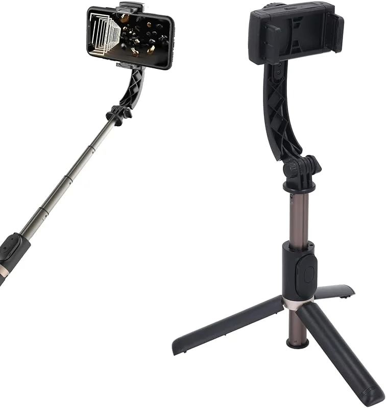 Telefon Gimbal Stabilizer, Smartphone Hopfällbar Gimbal med Fjärrkontroll, 360° Justerbar Klämma, Utdragbar Selfie Stick, Anti Shake Telefonstativ för Vloggning, Resor — Mobil och surfplatta