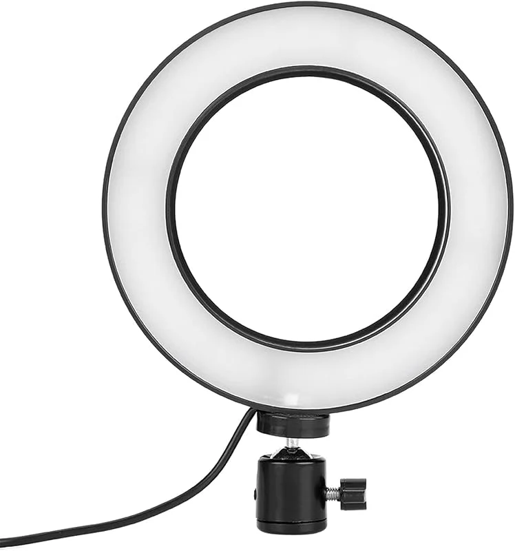 TARSHYRY 6 Tums Runt LED-ringljus med USB-ström, 3 Färglägen och 10 Ljusstyrkanivåer för Videosamtal, Streaming och Fotografering Justerbar Belysning för Innehållsskapande — Mobil och surfplatta