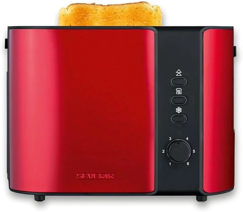 Severin AT 2217 Automatik-Toaster, 800W, Aufwärmstufe, Defroster-Stufe, rot-metallic — Kök & Hushåll