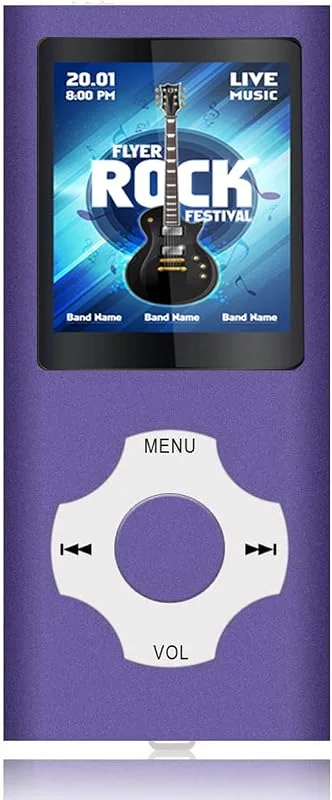 32 GB MP3-spelare, Bärbar HiFi-förlustfri Musikspelare, FM-radio, Röstinspelare, Video, E-bok, MP3-spelare för Löpning, 18 Timmars Musikuppspelning, TF-kort upp till 128 GB Lila — Portabel digital och ljud