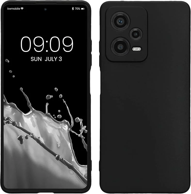 kwmobile Telefonfodral kompatibelt med Xiaomi Redmi Note 12 Pro 5G-fodral – Skal för smartphone – Av TPU – I matt svart — Mobil och surfplatta