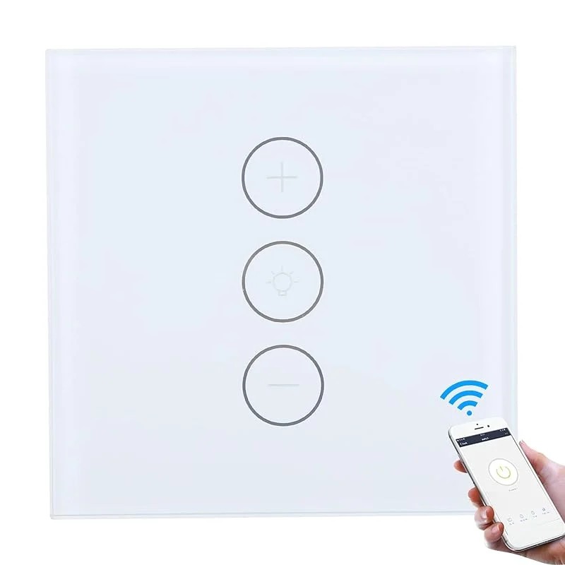 Dioche Wifi Smart Dimmer Switch 3Gang Light Switch Voice Touch Phone APP Remote Control Timing Work with Smart Life for Househlod (White) — Smarta hem