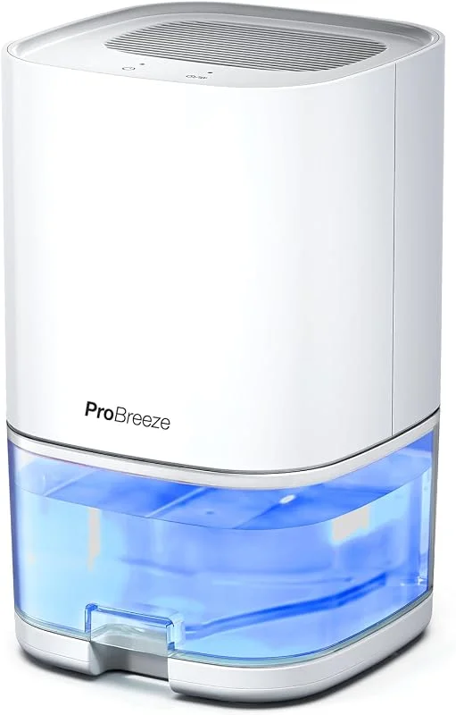 Pro Breeze 1000 ml Luft Avfuktare med 4-Timmars Timer, Automatisk Avstängning, LED Ljus, Portabel Mini Luftavfuktare för Kondens, Mögel och Fukt i Kök, Sovrum, Badrum, Husvagn, Garage, Källare — Hushållselektronik