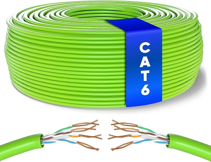 Mr. Tronic 100m Ethernet-Nätverkskabel, CAT6, AWG24, CCA, UTP (100 Meter, Grön) — Laddning och kablar