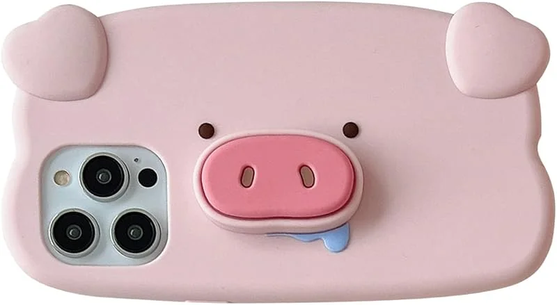 fodral kompatibelt med iPhone 11, söt 3D Kawaii rolig gris stativ tecknat skydd med nyckelring mjuk silikongel droppskydd kvinnor flickor — Mobil och surfplatta