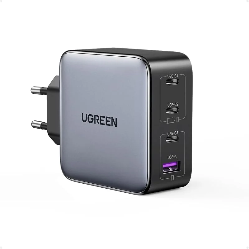 UGREEN Nexode 100W USB-C-laddare, 4 portar, GaN-laddare, laptopladdare — Mobil och surfplatta