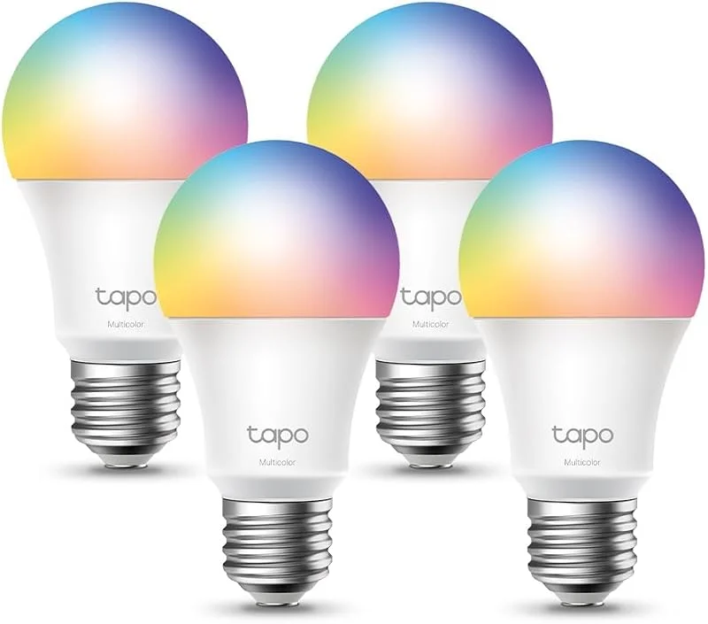 Tapo TP-Link L530E (4-pack) smart WLAN-glödlampa E27, flerfärgad dimbar Alexa smart lampa, smart hem Alexa tillbehör, appkontroll, rutiner och scheman, ingen hubb krävs — Smarta hem