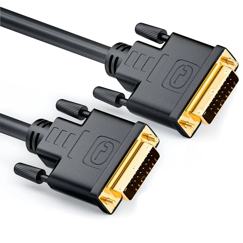 deleyCON 1m DVI Kabel 24+1 - DVI-D Dual Link - HDTV 1080p Full-HD 3D Ready - Adapterkabel Monitorkabel med Ferritkärna - Svart — Datortillbehör
