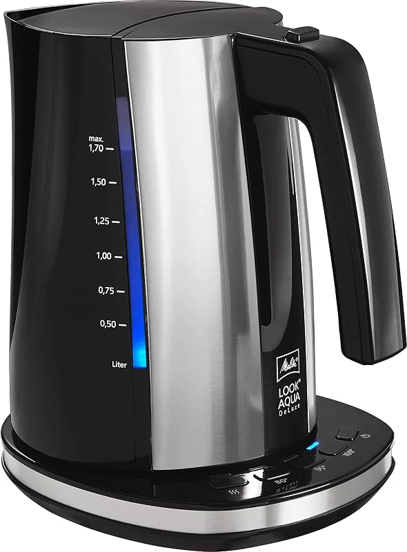 Melitta Look Aqua II Deluxe 1026-14, vattenkokare med temperaturinställning, 1, 7 liter, svart — Kök & Hushåll