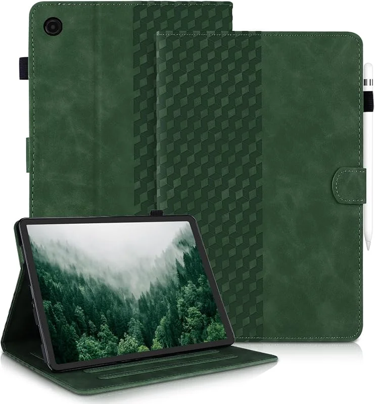 CASAFUNY Fodral till Samsung Galaxy Tab A11+ Plus, A9+ Plus 11 tum skyddande surfplatta fodral flera vinklar stativ skydd för Samsung Galaxy Tab Galaxy A11+, A9+, grön — Mobil och surfplatta