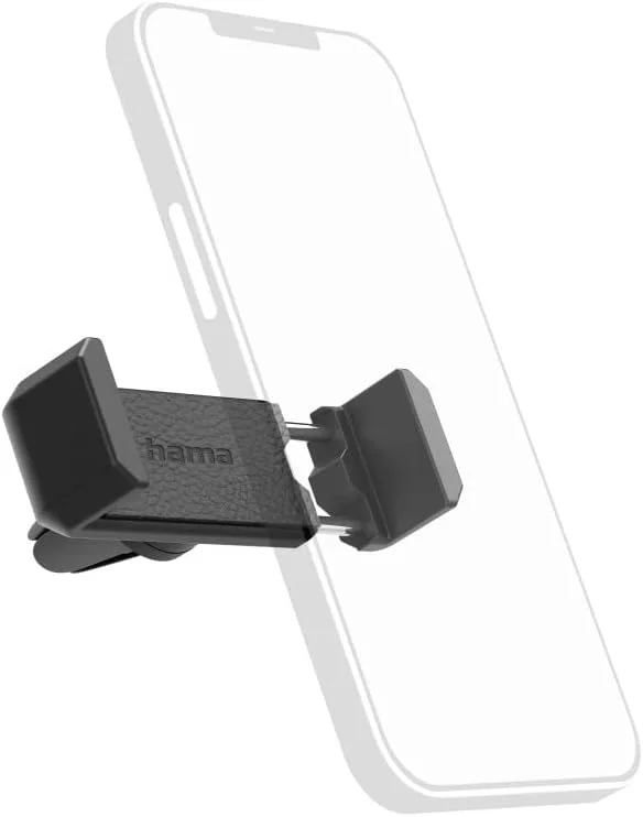 Hama Kompakt biltelefonhållare (för smartphones bredd från 5, 5 till 8, 5 cm, fästklämma för ventilationsgaller, vridbar 360°) svart — Mobil och surfplatta