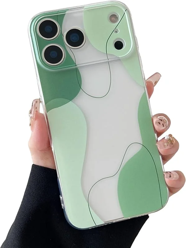 DEFBSC för iPhone 18 Pro Max, 17 Pro Max fodral estetisk konstdesign, grön — Mobil och surfplatta