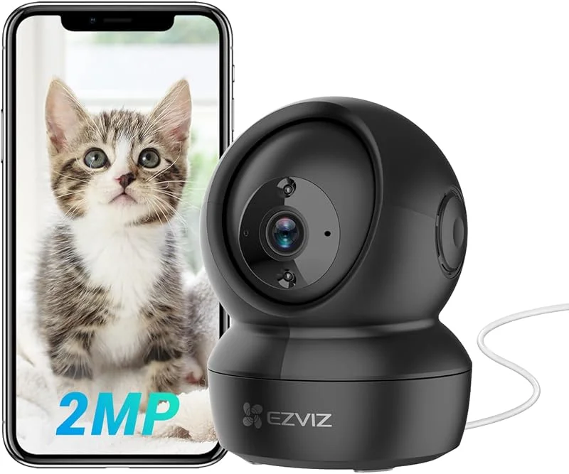 EZVIZ C6N Kamera Inomhus FHD 1080P, 2, 4Ghz WiFi Camera, Övervakningskamera Inomhus, Automatisk Spårning, Rörelsedetektering, 10M IR Nattseende, Tvåvägsljud, Larm, Google Alexa Control — Smarta hem