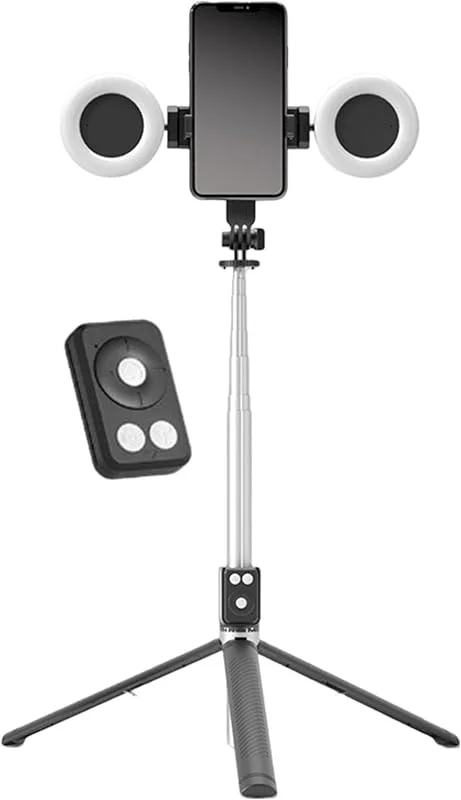 Selfie Stick With Fill Light, Travel Tripod Selfie Stick, Integrated Wireless Remote, 24cm, 9.45 Inches, Lightweight And Foldable Design, Stable Tripod Base, For Selfies — Mobil och surfplatta