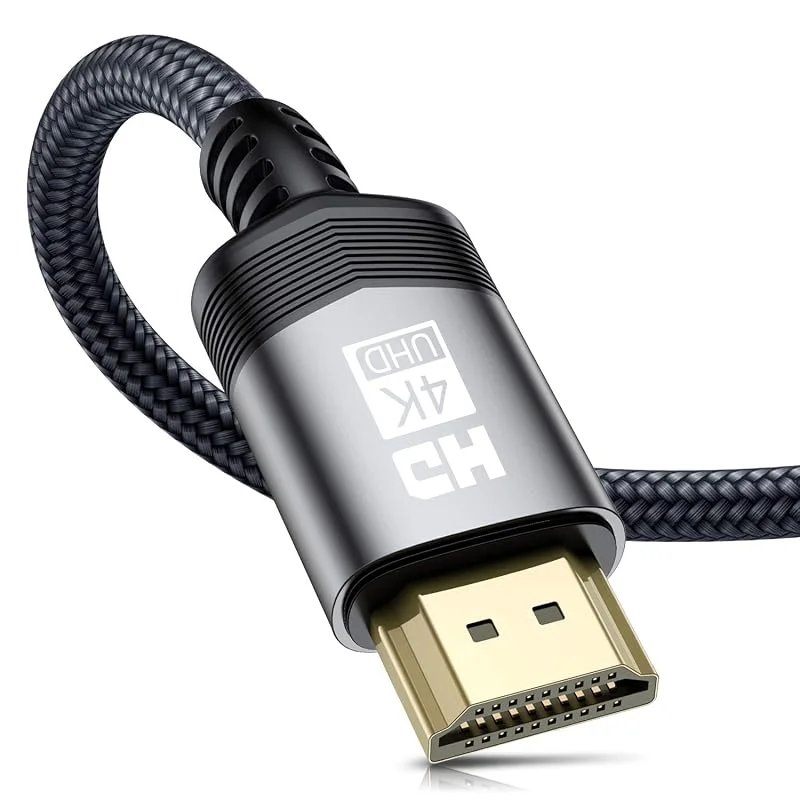 4K HDMI Kabel 2m, HDMI 2.0-kabel med höghastighets 4K@60Hz 18Gbps flätad nylonkabel, guldpläterade kontakter med Ethernet ljudreturkanal, kompatibel med video UHD 2160p, HD 1082p, Xbox — Laddning och kablar