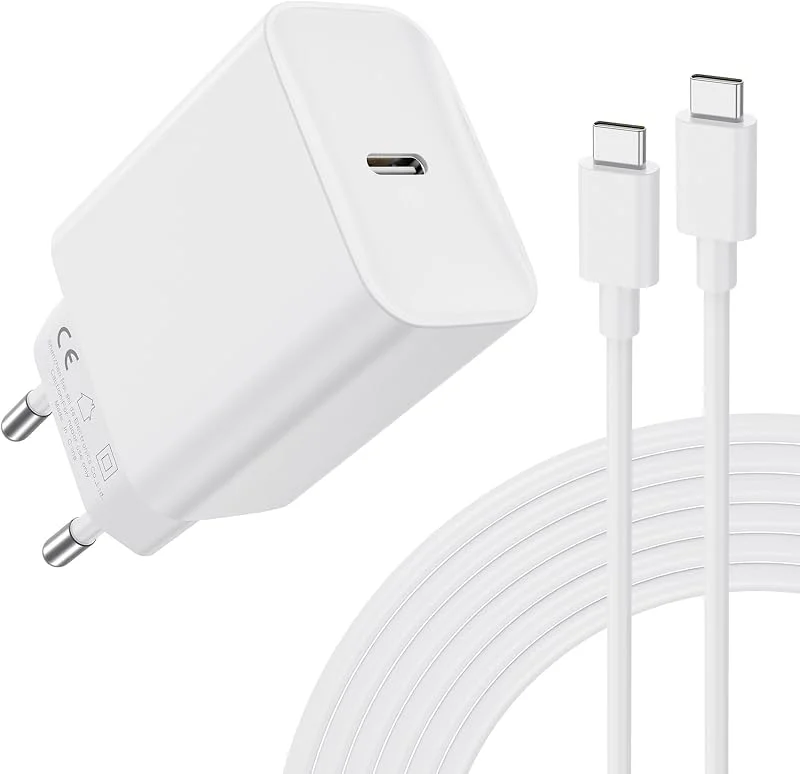 30W snabb USB-C-laddare för iPhone 17 16 15, 17 16 15 Pro, 17 16 15 Pro Max, 17 Air, 16 15 Plus, iPad Pro, Mini, Air, Samsung Galaxy, Typ C Laddningskabel för USBC Laddningskabel med 2M-kabel — Mobil och surfplatta