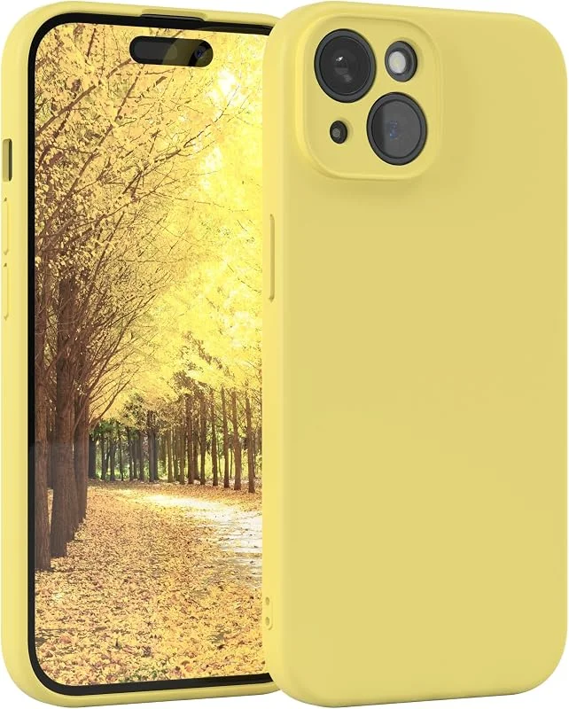 EAZY CASE Silikonfodral kompatibelt med iPhone 15 i Gul — Mobil och surfplatta