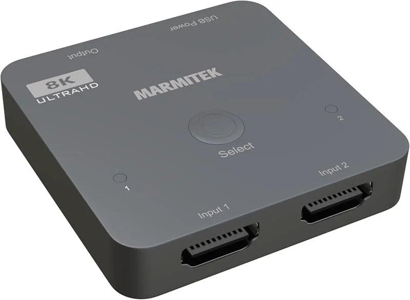 Marmitek AS28 - HDMI switch 8K60 4K 120Hz gaming 2 in 1 ut HDMI 2.1 — TV och streaming