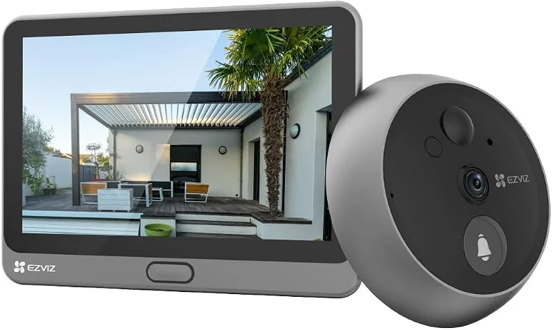 EZVIZ CP4 2MP Trådlös Titthålskamera med 4, 3" Färgskärm, 166° Vidvinkel Dörrspionkamera med 4600 mAh Batteri, Smart AI Persondetektering, Tvåvägs Videosamtal, Live-vy, Peephole Camera — Smarta hem