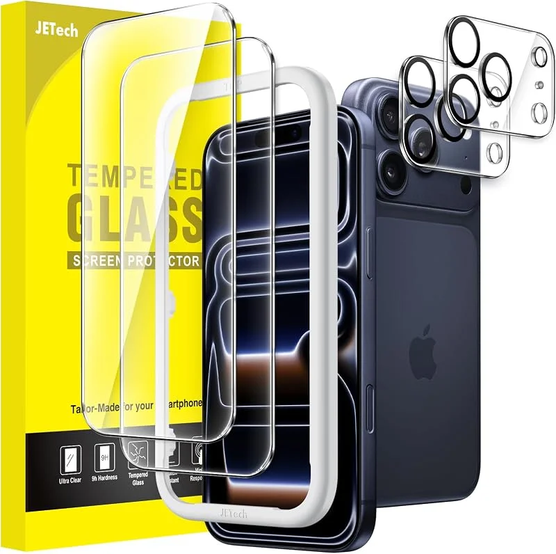 JETech Skärmskydd för iPhone 17 Pro, 2+2-Pack — Laddning och kablar