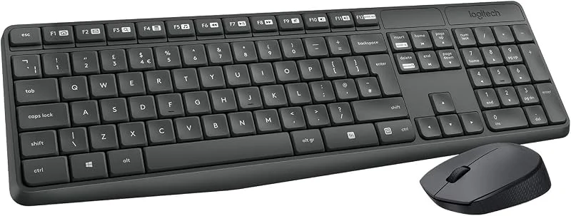 Logitech MK235 Combo med trådlöst tangentbord och mus för Windows — Datortillbehör