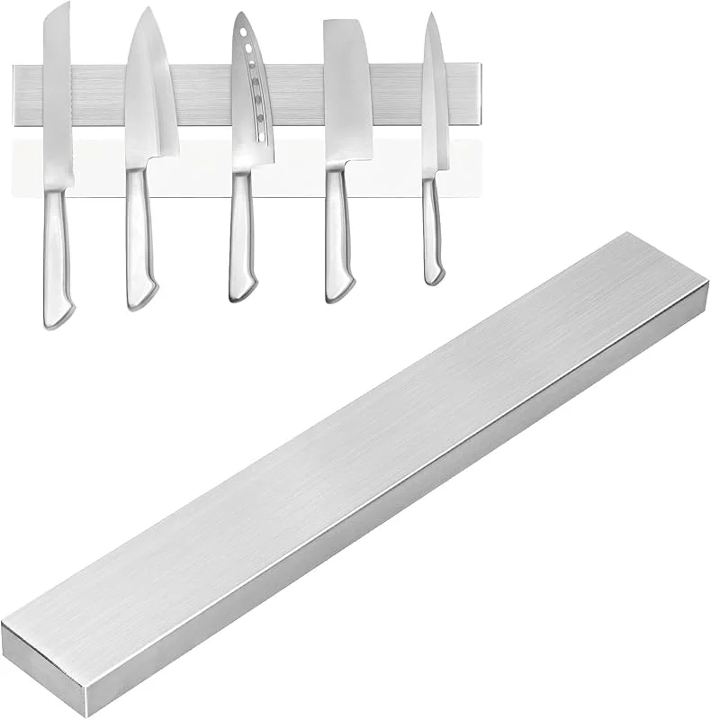 Magnetisk knivremsa självhäftande 30 cm, magnetisk knivskena tillverkad av rostfritt stål, magnetisk knivhållare, magnetiskt knivblock, superstark magnet lämplig för alla typer av knivar — Kök & Hushåll