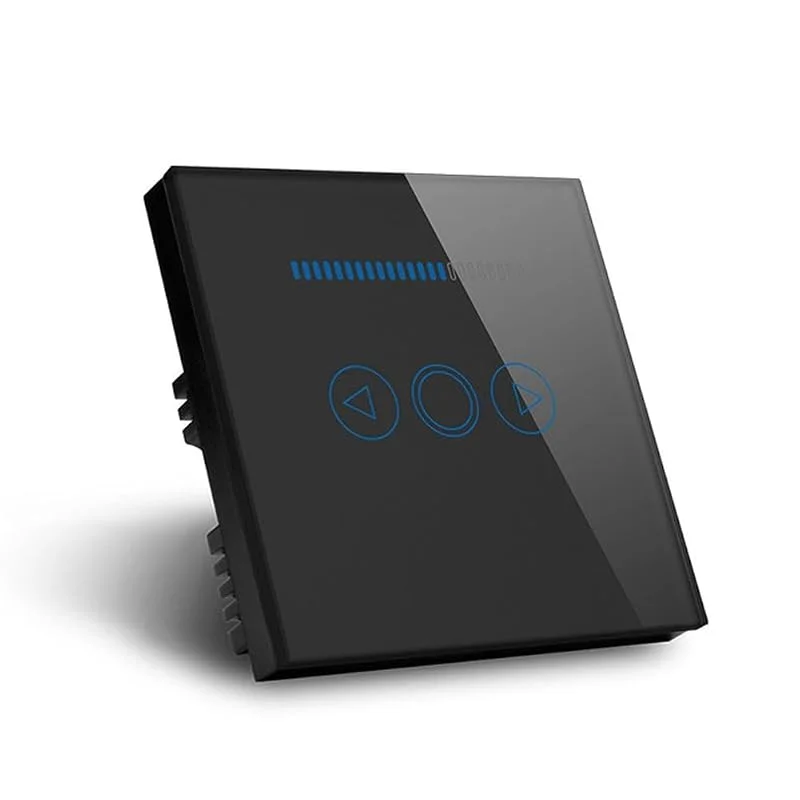 LED Touch Dimmer switch 500 W kristallpanel väggkontrollomkopplare för LED-dimmerlampa (svart) — Smart belysning