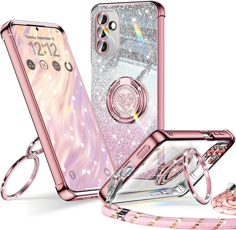 XYZ för Samsung Galaxy A16 5G fodral med stativ, roséguld — Mobil och surfplatta