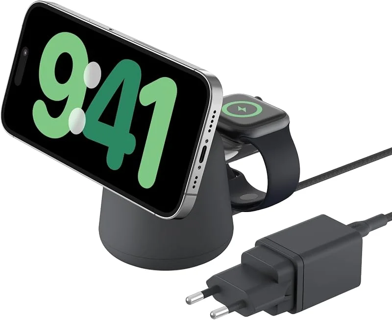 Belkin BoostCharge Pro 2-i-1 Trådlös laddare med Qi2, 15 W - Svart — Mobil och surfplatta