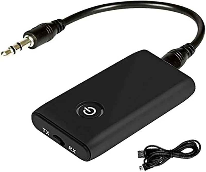 Bluetooth 5.0 Sändare Mottagare, 3, 5 mm AUX Bärbar trådlös adapter för PC, TV, Billjudsystem — Portabel digital och ljud