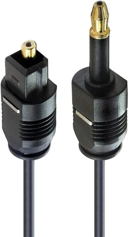 PremiumCord Optisk ljudkabel mini Toslink 3.5mm till Toslink - 1m, hane till hane, digital kabel för stereosystem HiFi Sounbar TV, HQ ljud, guldpläterad, färg svart 1 m — TV och streaming