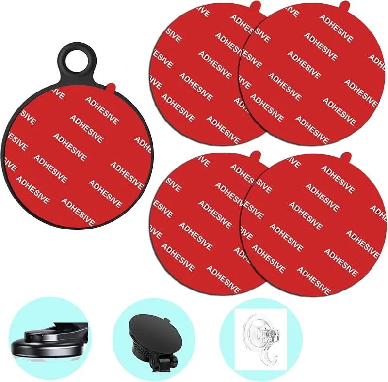 D.SKING 4-pack 70 mm (2, 76 tum) mycket hög bindning klibbig självhäftande ersättning, cirkel dubbelsidig dynor Gule för instrumentpanel, vindruta sugkopp telefonhållare bil DVR hem sugkrokar — Mobil och surfplatta