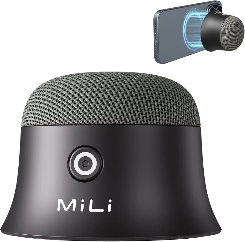 MiLi Magnetisk bluetooth-högtalare, bärbar minihögtalare med mobiltelefonhållare, 8 timmars uppspelning, 3 W högtalare, TWS, för dusch, resor, gym och golf — Hörlurar och ljud