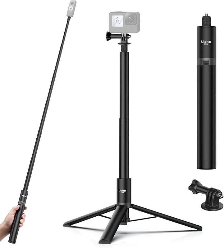 ULANZI 150cm Selfie Stick Stativ för Insta360 GO 3, X3, ONE RS, ONE X2, ONE X, GO 2, ONE R, ONE, TT52 Monopod Stativ för Action Cam Monopod Kompatibel med DJI Pocket 3 4 mm. — Mobil och surfplatta