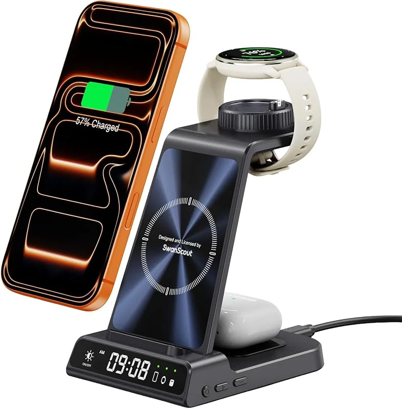 3 i 1 Laddstation för Garmin Klocka Vivoactive Venu Forerunner Fenix CIRQA — Mobil och surfplatta