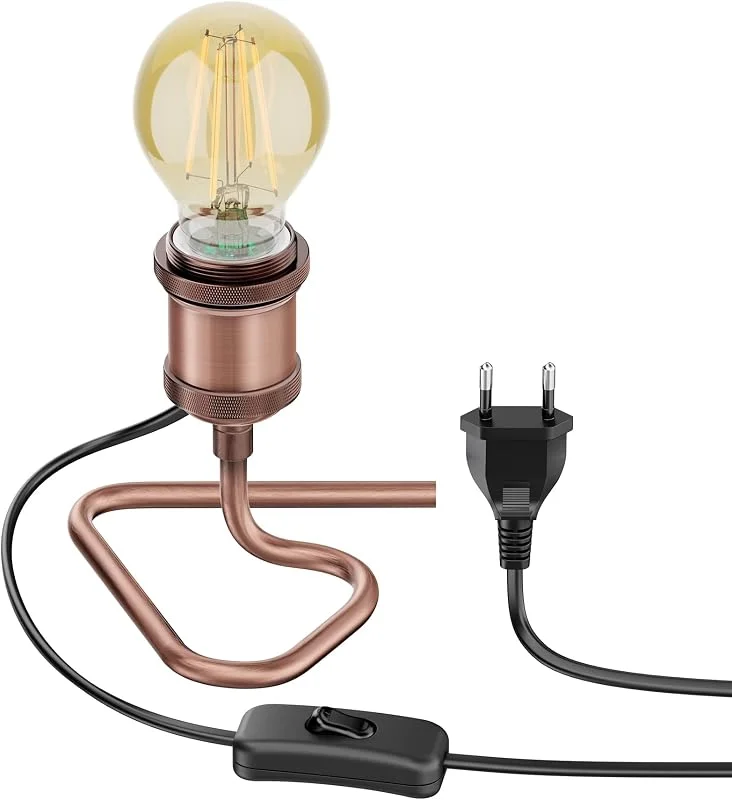 ledscom.de Bordslampa RETRA, switch, brons + LED-lampa 778lm varm vit — Smart belysning